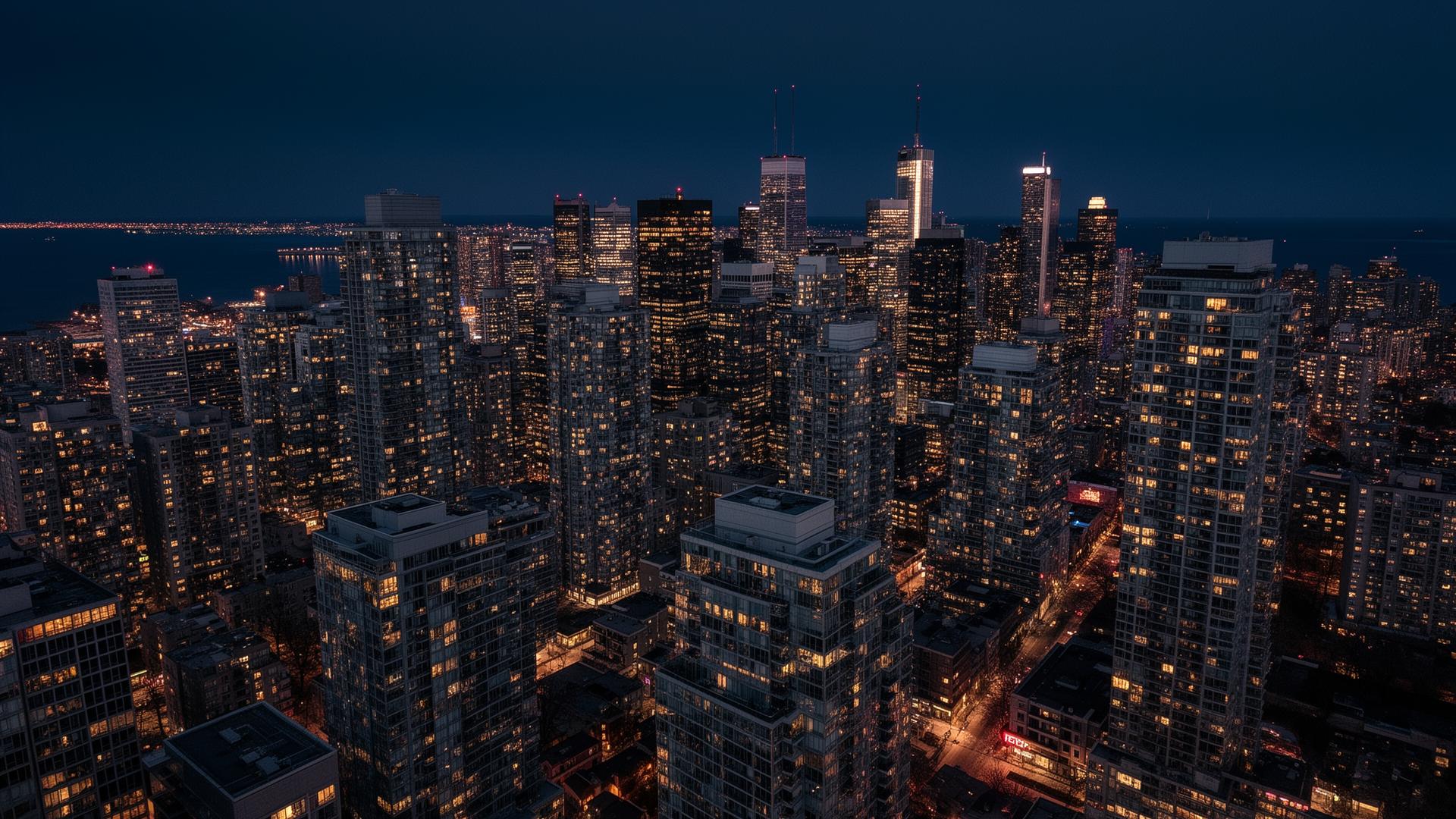 Toronto skyline at twilight